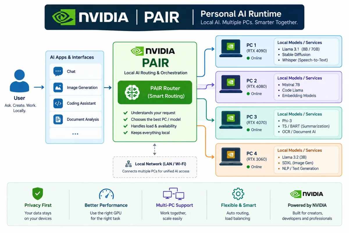 NVIDIA PAIR local AI request routing