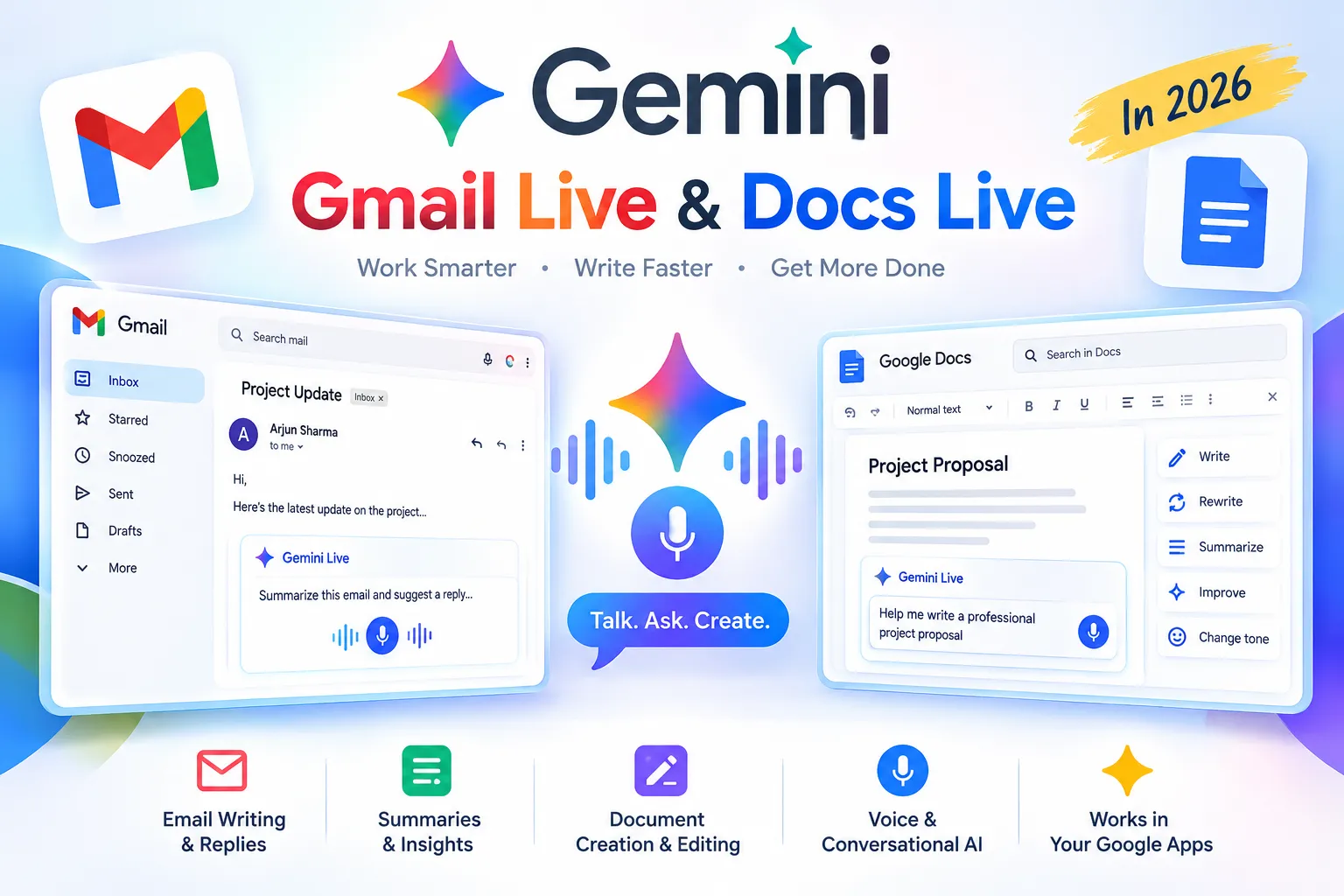 Gemini Live vs Gmail Live comparison