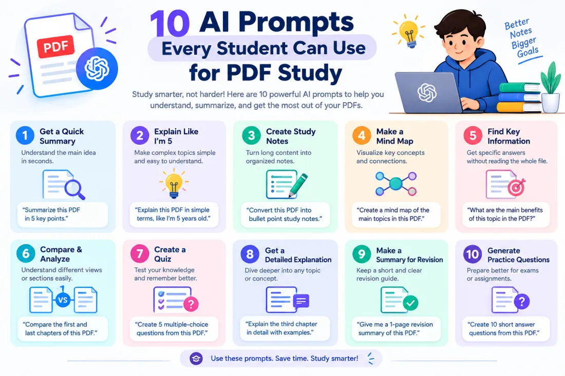10 Useful AI Prompts for PDF Study
