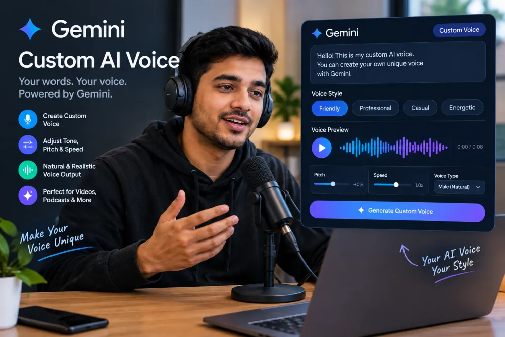 Custom AI voice voice design visual
