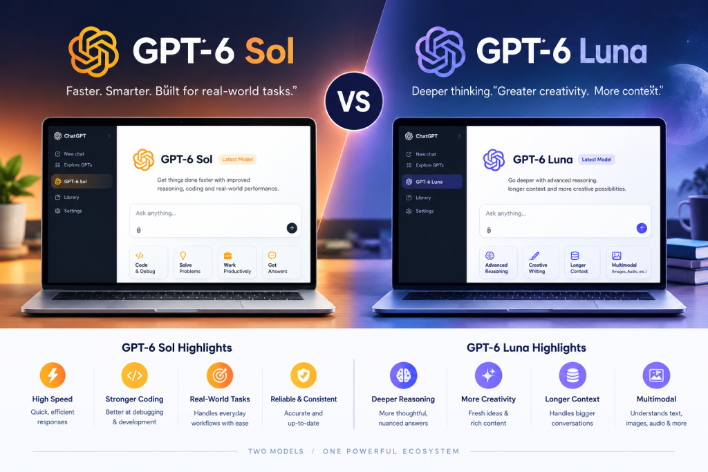 GPT-6 Sol vs GPT-6 Luna comparison
