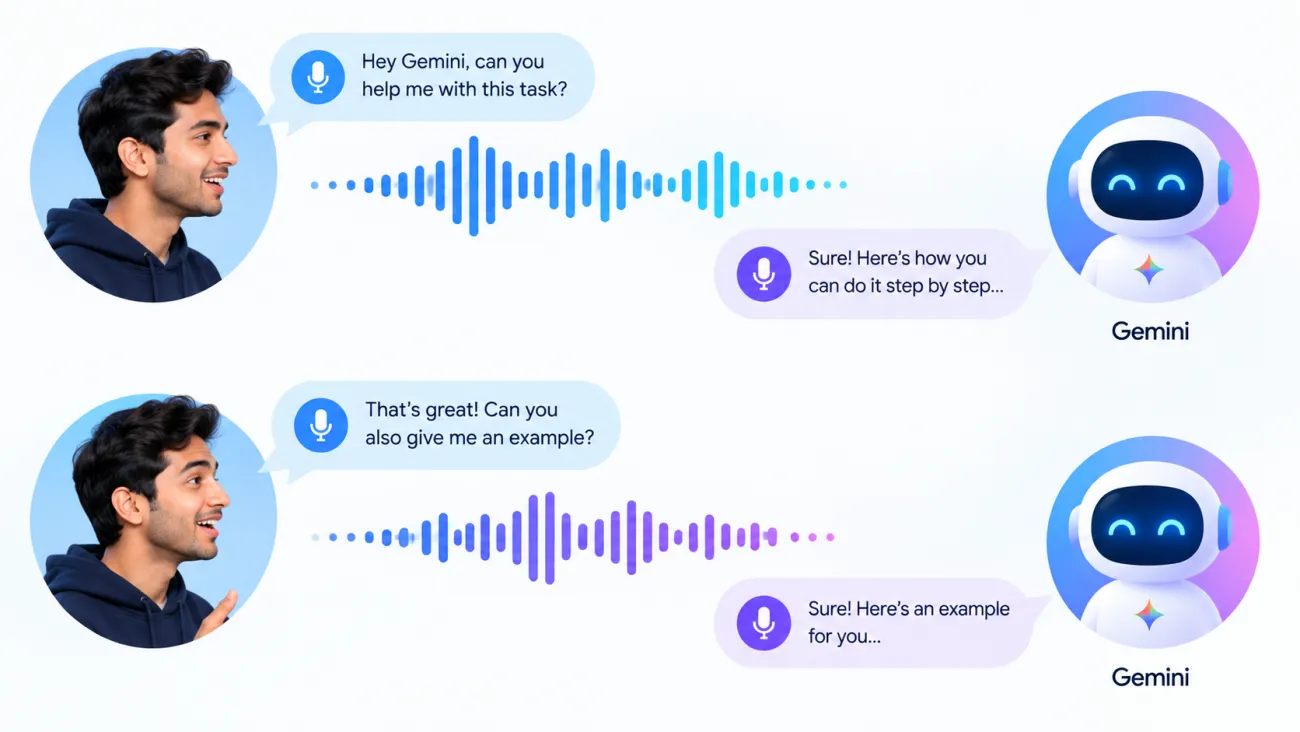 Two people two AI voices conversation waveform iska image