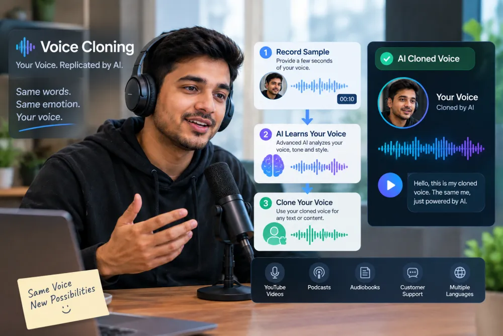 Voice cloning voice replication concept