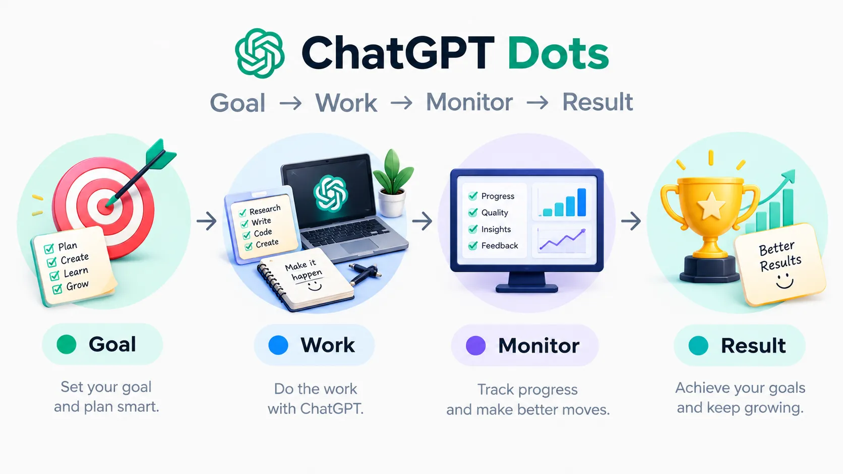 ChatGPT Dots vs normal ChatGPT workflow