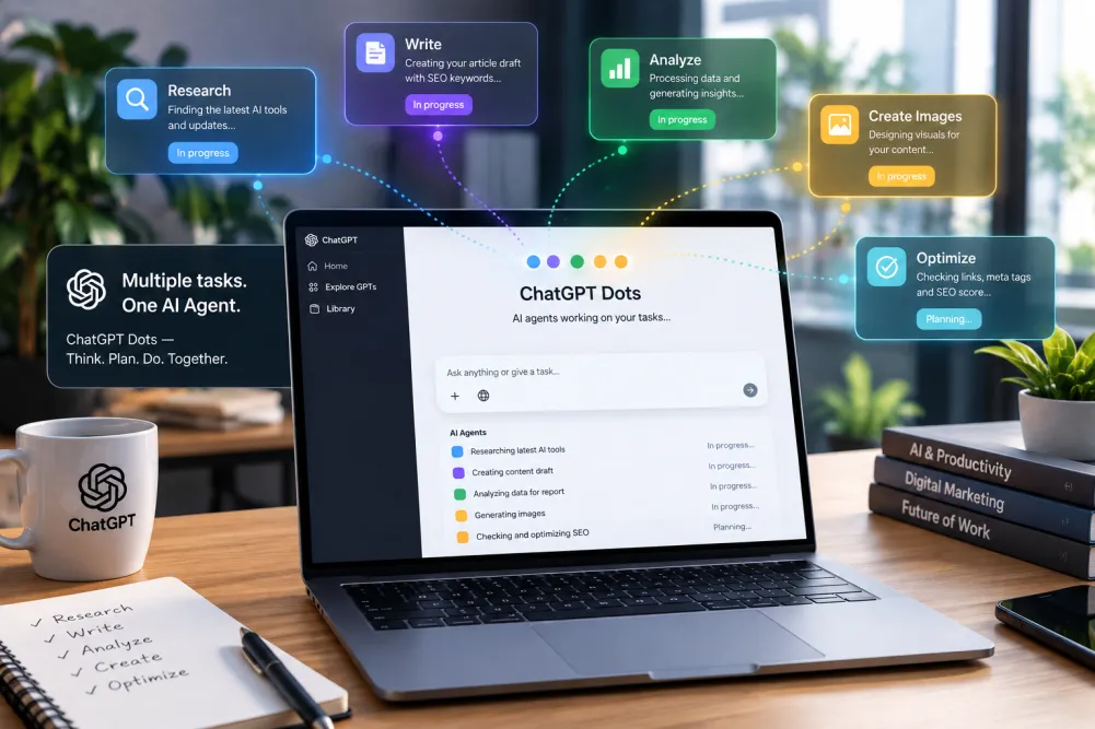 ChatGPT Dots AI agents working on multiple tasks